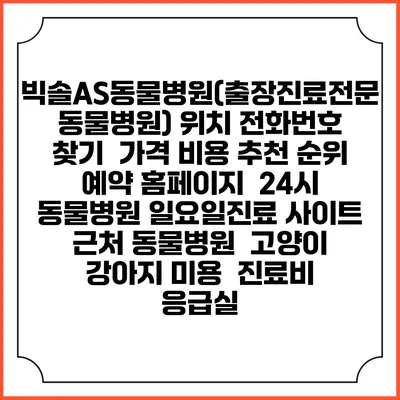 빅솔AS동물병원(출장진료전문동물병원) 위치 전화번호 찾기 | 가격 비용 추천 순위 | 예약 홈페이지 | 24시 동물병원 일요일진료 사이트 | 근처 동물병원 | 고양이 강아지 미용 | 진료비 | 응급실