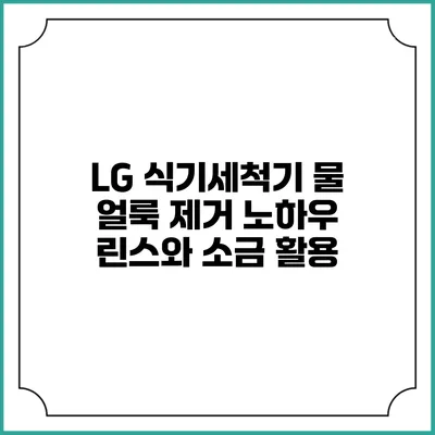 LG 식기세척기 물 얼룩 제거 노하우 린스와 소금 활용