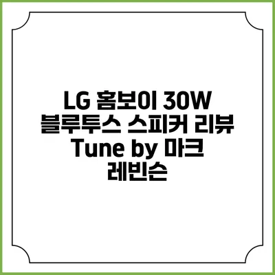 LG 홈보이 30W 블루투스 스피커 리뷰 Tune by 마크 레빈슨