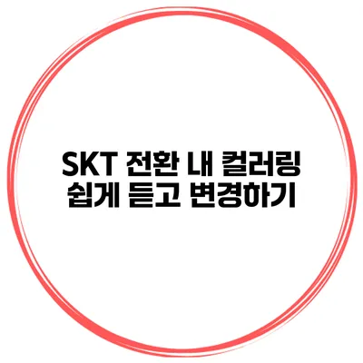 SKT 전환 내 컬러링 쉽게 듣고 변경하기