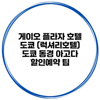 게이오 플라자 호텔 도쿄 (럭셔리호텔) 도쿄 동경 아고다 할인예약 팁