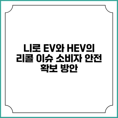 니로 EV와 HEV의 리콜 이슈: 소비자 안전 확보 방안