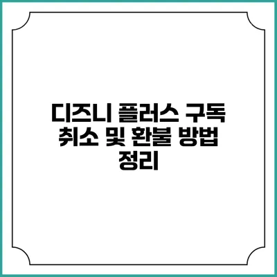 디즈니 플러스 구독 취소 및 환불 방법 정리