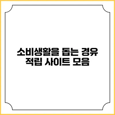 소비생활을 돕는 경유 적립 사이트 모음