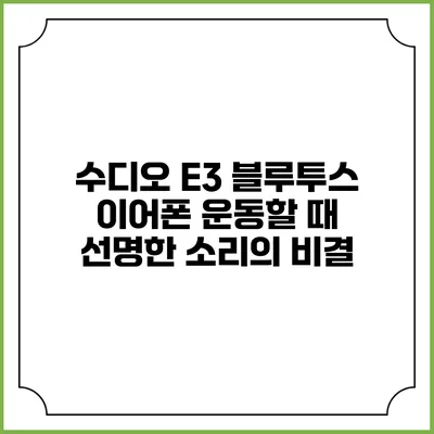 수디오 E3 블루투스 이어폰 운동할 때 선명한 소리의 비결