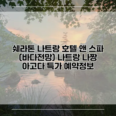 쉐라톤 나트랑 호텔 앤 스파 (바다전망) 나트랑 나짱 아고다 특가 예약정보