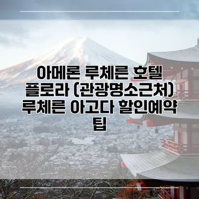 아메론 루체른 호텔 플로라 (관광명소근처) 루체른 아고다 할인예약 팁