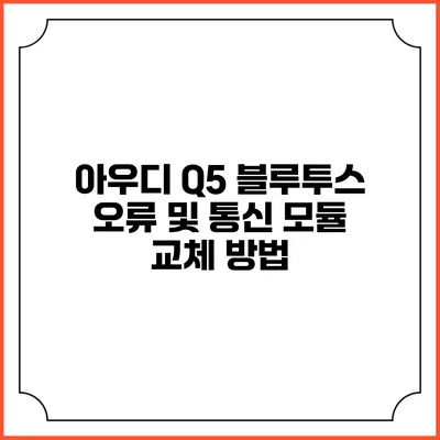 아우디 Q5 블루투스 오류 및 통신 모듈 교체 방법