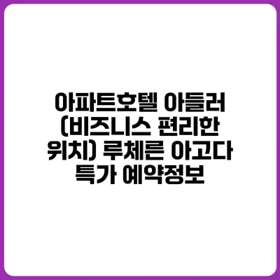 아파트호텔 아들러 (비즈니스 편리한 위치) 루체른 아고다 특가 예약정보