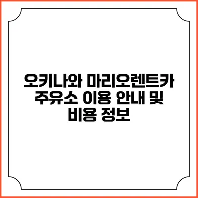 오키나와 마리오렌트카 주유소 이용 안내 및 비용 정보