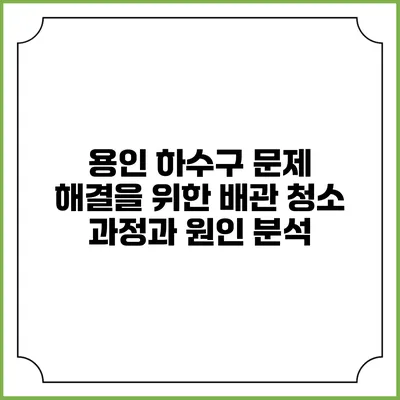 용인 하수구 문제 해결을 위한 배관 청소 과정과 원인 분석