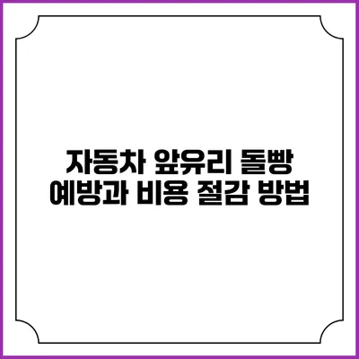 자동차 앞유리 돌빵 예방과 비용 절감 방법