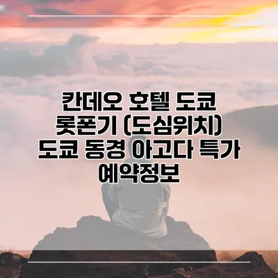 칸데오 호텔 도쿄 롯폰기 (도심위치) 도쿄 동경 아고다 특가 예약정보