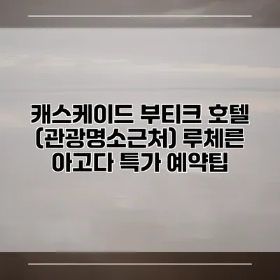 캐스케이드 부티크 호텔 (관광명소근처) 루체른 아고다 특가 예약팁