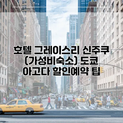 호텔 그레이스리 신주쿠 (가성비숙소) 도쿄 아고다 할인예약 팁