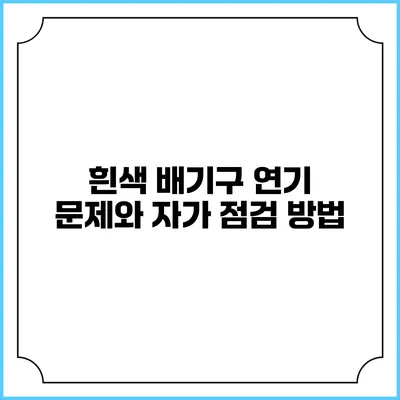 흰색 배기구 연기 문제와 자가 점검 방법