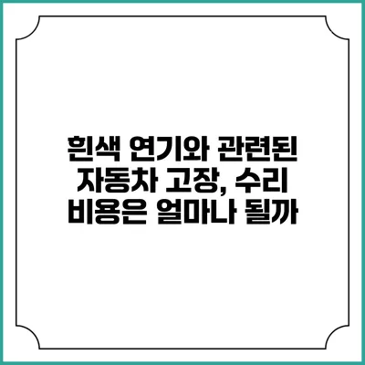 흰색 연기와 관련된 자동차 고장, 수리 비용은 얼마나 될까?